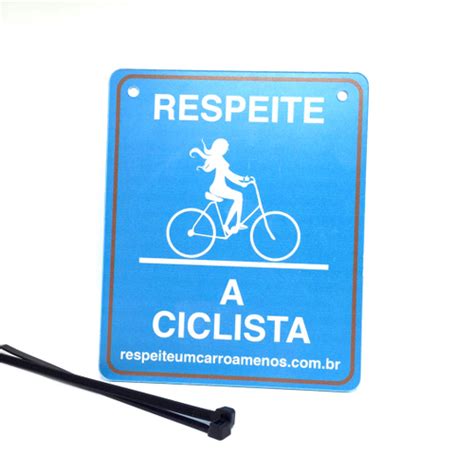 placa de sinalização para bicicleta respeite a ciclista azul em promoção na americanas