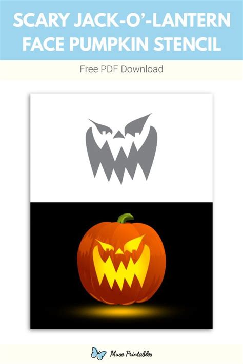 Free Scary Jack Olantern Face Pumpkin Stencil Pumpkin Stencil