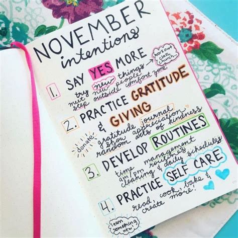 November Goals And Intentions Hand Lettered In My Bullet Journal I