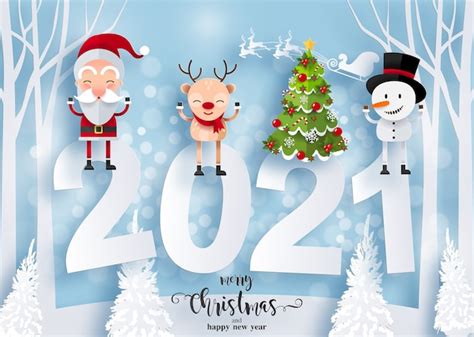 Feliz Navidad Y Próspero Año Nuevo 2021 Tarjeta De Felicitación Con