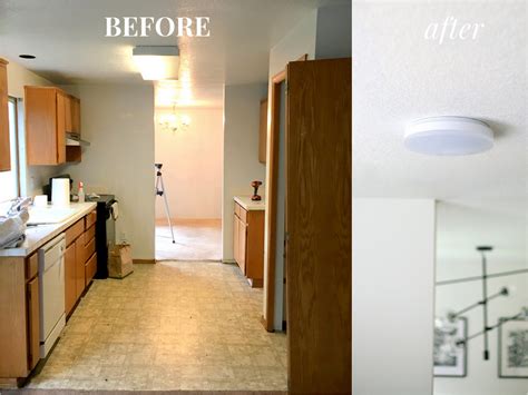 How To Replace A Fluorescent Light With An Led Flush Mount Kitchen