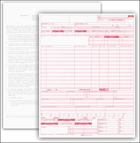 Printable Ub 04 Claim Form Printable Forms Free Online