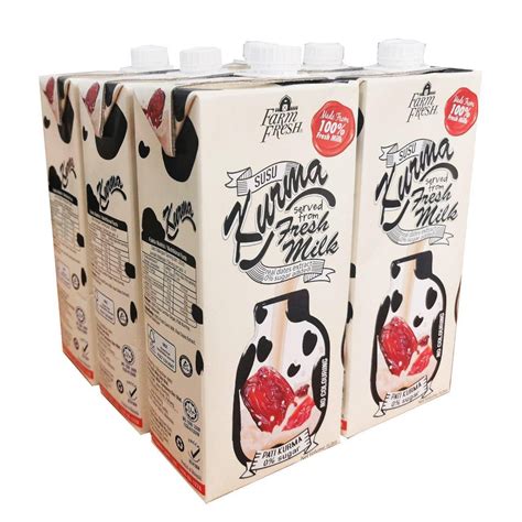 100% fresh cow's milk, real dates extract. Susu Farm Fresh 1liter - DT766