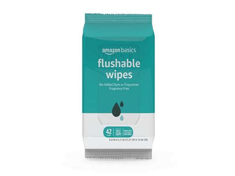 Amazon Basics Flushable Adult Toilet Wipes Fragrance Free 8 Packs 42 Wipes Per Pack 336