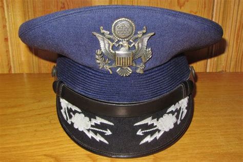 Usaf Us Air Force Military Field Grade Service Blue Dress Hat Etsy
