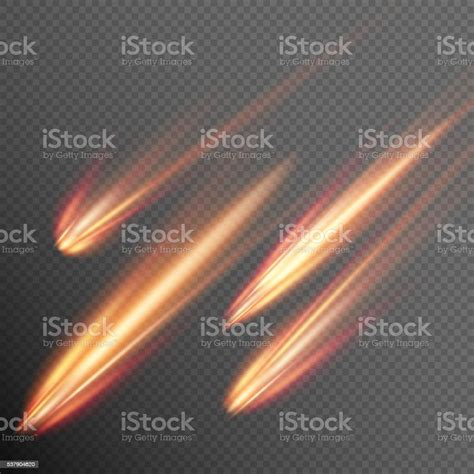 Vetores De Diferentes De Meteoros Cometas E Fireballs Eps 10 E Mais