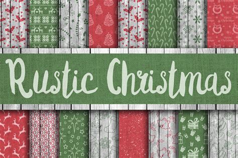 Rustic Christmas Digital Paper Graphic By Oldmarketdesigns · Creative