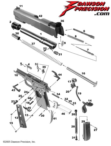 Pistol Exploded View Schematic