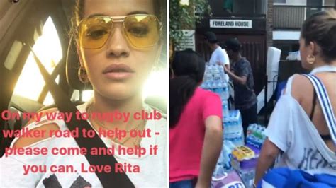 rita ora arrives at grenfell tower to sort donations for victims of the blaze metro news