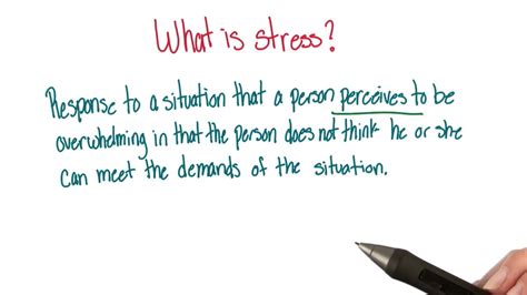 Definition Of Stress Intro To Psychology Youtube