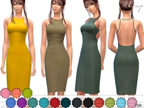 Open Back Dress By Ekinege At Tsr Sims 4 Updates