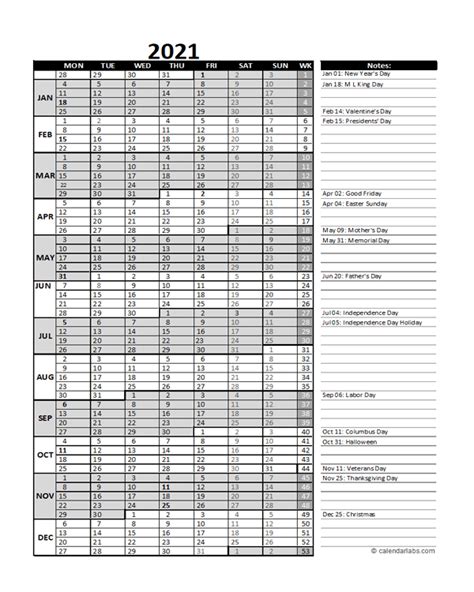 Free 2021 Excel Calendar For Project Management Free Printable Templates