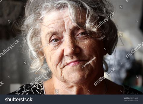 granny face on dark background foto de stock 301214888 shutterstock