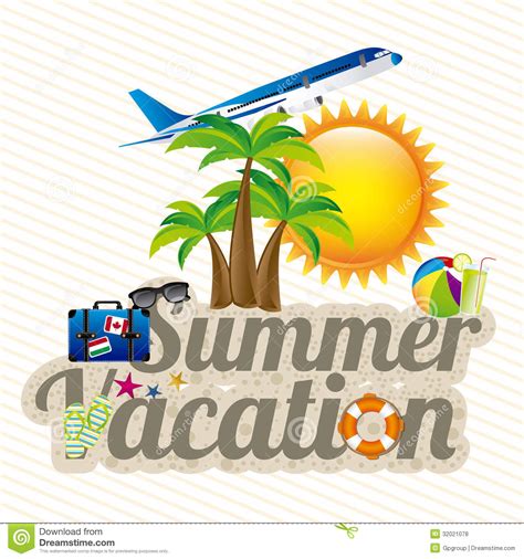 Summer vacation stock vector. Illustration of design - 32021078
