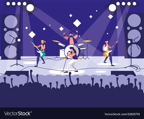 Stadium With Rock Concert Royalty Free Vector Image