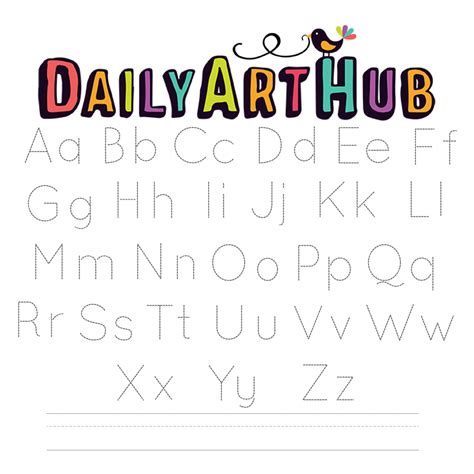 Alphabet Tracing Clip Art Set Daily Art Hub Graphics Alphabets Svg