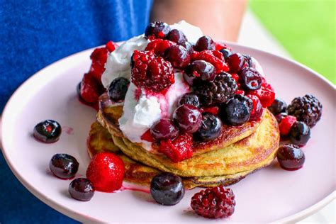 Low Carb Recipe Protein Pancakes With Mixed Berries By Luke Hines