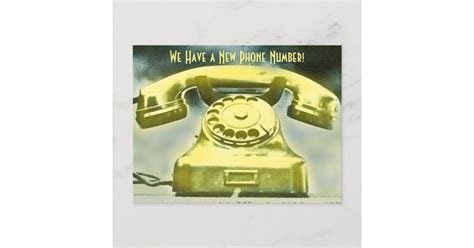 Golden Retro Telephone New Phone Number Announcement
