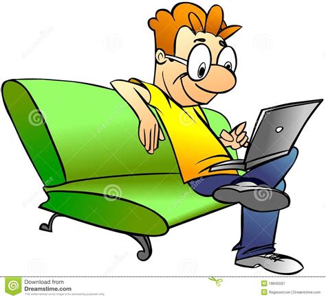 Man Sitting On Sofa With Laptop Royalty Free Stock Photography - Image ...