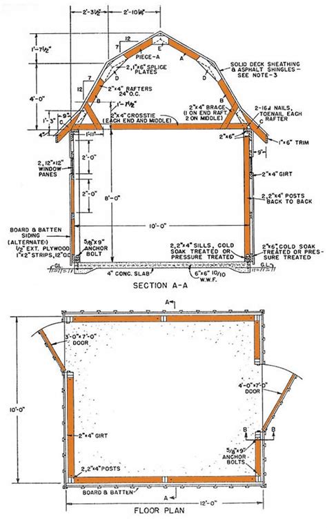 Download your projects now„ get free 10x20 shed plans pdf=rdm168: 10×12 Gambrel Storage Shed Plans - How To Build a Classic ...