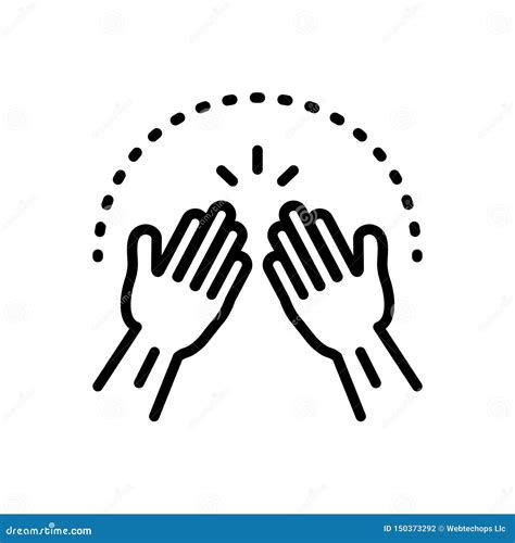 Black Solid Icon For Amen Hands And Pray Stock Vector Illustration