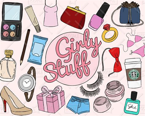 Girly Stuff Clipart Vector Pack Girly Things Girly Clipart