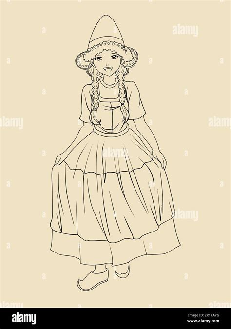 Dutch Lady In Traditional Costume Stock Vector Image And Art Alamy