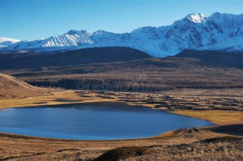 Lake And Mountains Landscape Of Altai Lake Dzhangyzkel Altai Stock