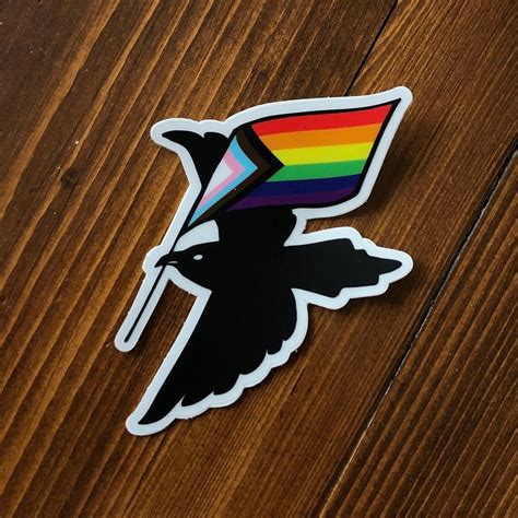 Lgbtq Pride Raven Die Cut Decal Clear Vinyl Sticker Bird Etsy