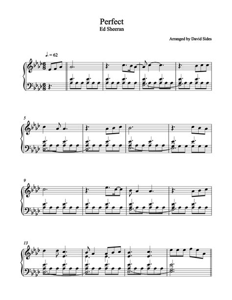 از کانال اینترتینمنت دات کام. Perfect (Ed Sheeran) Piano Sheet Music | Piano sheet music ...