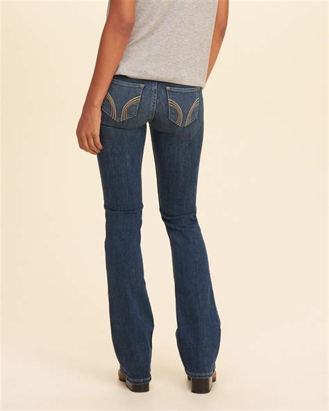 Lyst Hollister Low Rise Boot Jeans In Blue