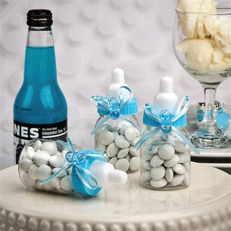 Perfectly Plain Collection Blue Baby Bottle Favors Wedding Party