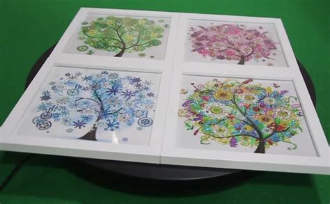 Wholesale 4 Season Tree Special Shaped Diamonds Painting Canvas
