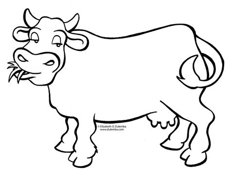 sketsa gambar sapi  belajar mewarnai anak tk