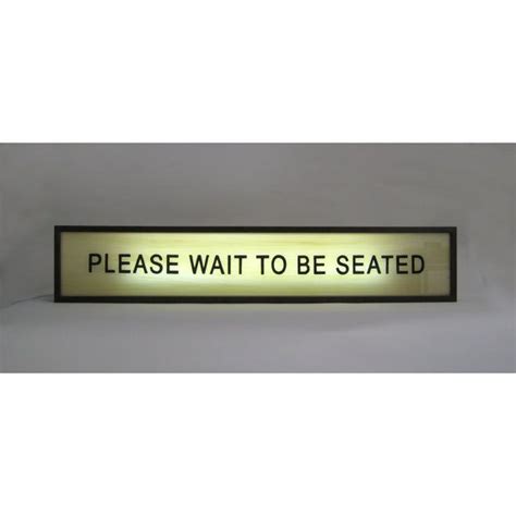 Please Wait To Be Seated Restaurant Wooden Lightbox Sign Handcrafted