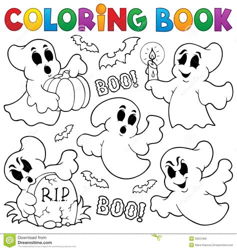 coloring book ghost theme  stock photo image