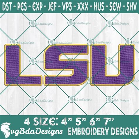 Lsu Tigers Logo Embroidery Designs Ncaa Logo Embroidered Svgbdadesigns