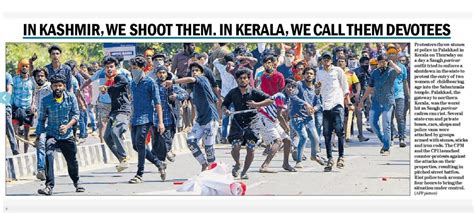 Telegraph Front Page In Kashmir We Shoot Them In Kerala We Call Them Devotees Kashmir Life