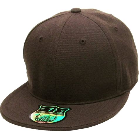 Kbethos Solid Flat Brim Bill Fitted Baseball Cap