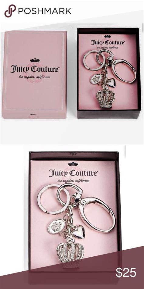 Juicy Couture Silver Crystal Crown Key Fob Juicy Couture Accessories
