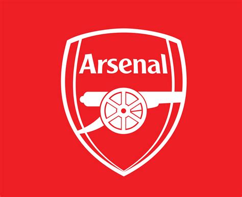 Arsenal Club Logo White Symbol Premier League Football Abstract Design