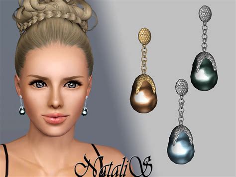 The Sims Resource Natalis Giant Baroque Pearl Earrings Ft Fe