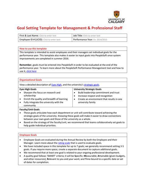 Employee Goal Setting Examples