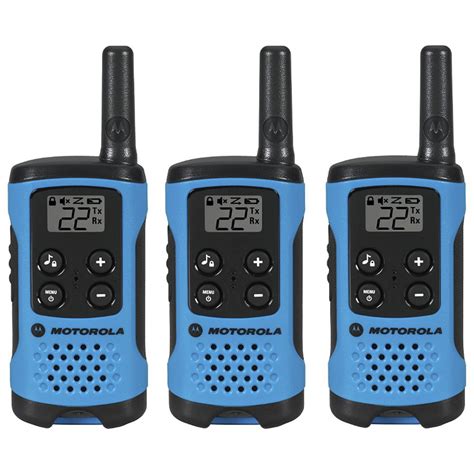 Motorola T100TP Two-Way Radio (Blue, 3-Pack) T100TP B&H Photo