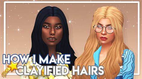 The Sims 4 Clayified Hair Tutorial Photoshop S4 Studio 💇 Youtube