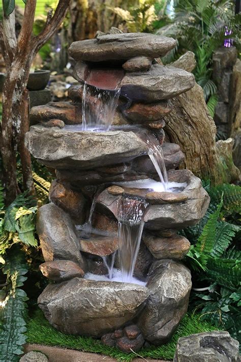 Most of them are easy to make, you just pick up a pond pump from your local hardware store. Floor Water Fountain Electric Pump Rock Garden Outdoor ...