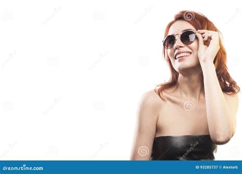 The Redhead Girl In Sunglasses Type 3 Stock Image Image Of Female