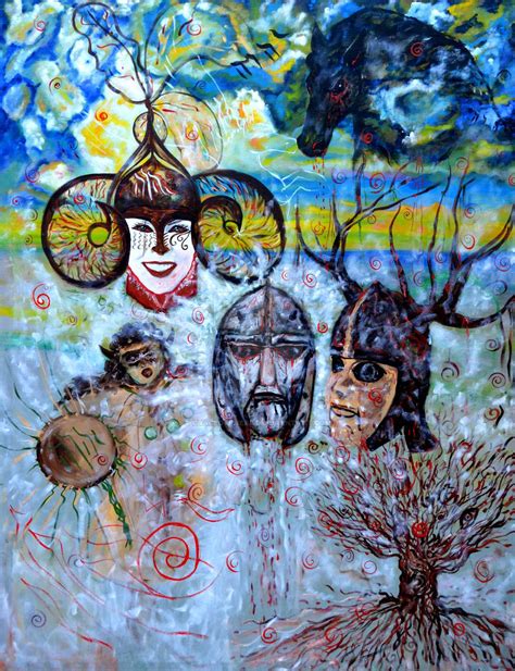 Grace Divine Shaman Painting Norse God Yggdrasil M By Gracedivineart On