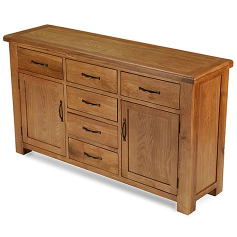 Earls Wooden Extra Large Sideboard In Chunky Solid Oak Furniture In