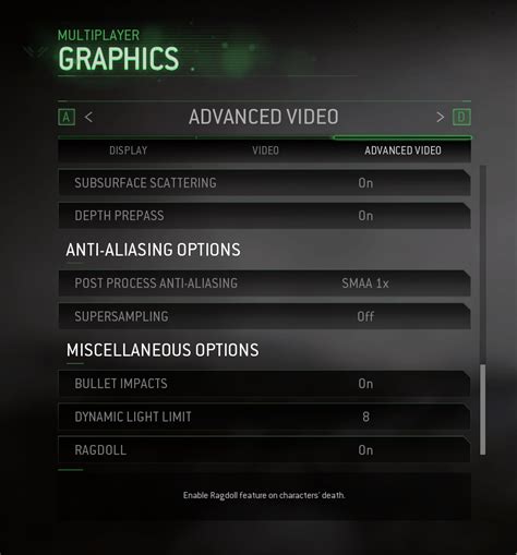 Call Of Duty Modern Warfare Remastered Graphics Settings For Pc